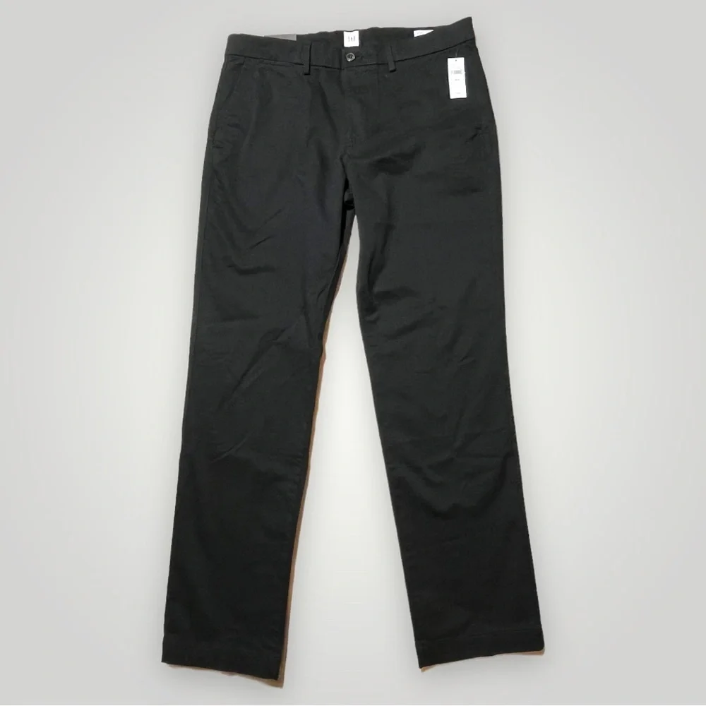 Gap Essential Khaki Straight Leg Black Pants 33”x32” - Picture 2 of 16